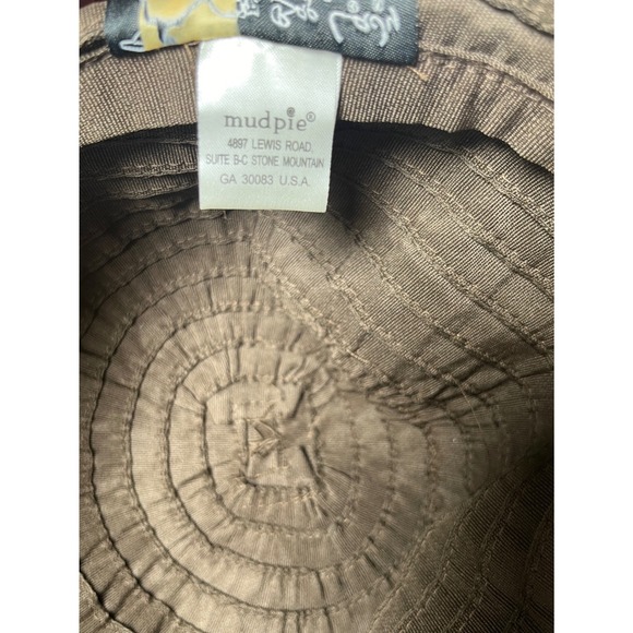 Mud Pie Wide Brim Straw Sun Hat Scalloped Edge Brown Beach Resort One Size main image 4